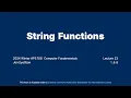 String Functions Introductory C Programming for ECE at University of Toronto