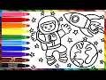 Dibuja y Colorea A Un Astronauta En El Espacio Dibujos Para Ninos