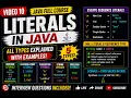 Java Full Course in Tamil 10 - Literals in Java