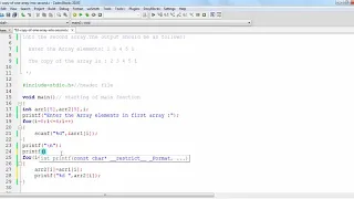 03 How to write a program to copy elements of one array into another array in C www compuhelp in
