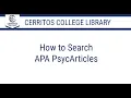 Searching APA PsycArticles