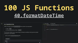 40 formatDateTime Solving 100 JS Functions
