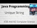Write A Program To Accept A String And Check Whether The String Is Unique Unique String In Java
