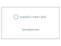 SapphireScript Introduction