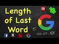 Length of Last Word LeetCode 58 C Java Python