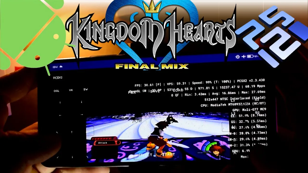 PS2 Emulator Android | Kingdom Hearts - Final Mix | PCSX2 Android | Gameplay