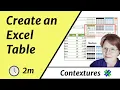 Create an Excel Table in Excel 2007