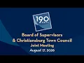 Montgomery County Board of Supervisors Christiansburg Town Council Joint Meeting 8-17-2026
