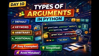 Types of Arguments in Python Positional Keyword Default Day 10