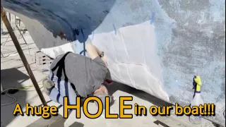 [Ep 12] fixing the BIG HOLE in our boat!
