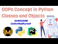 OOPs Concept in Python Classes Objects in Hindi Python Lecture 40 class keyword