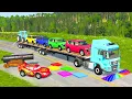 Download Lagu Flatbed Truck Mcqueen | Transportation with Truck - Pothole vs Car #75 - BeamNG.Drive