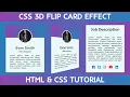 Animated 3D Flip Card Animation on Hover with HTML CSS