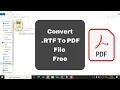 RTF to PDF How to convert RTF to PDF