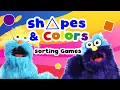 Easy Color Shape Sorting Game Bings and Potts Puppet Show for Kids