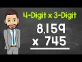 4-Digit by 3-Digit Multiplication Practice Problems Included