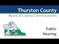 August 5 2026 - Thurston County Board of County Commissioners Public Hearing