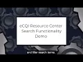 eCQI Resource Center Search Functionality Demo