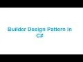 Builder Design Pattern in C