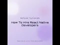 How To Hire React Native Developers