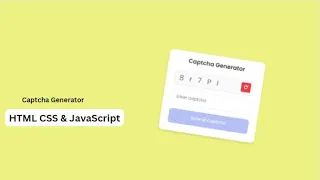 Captcha Generator in HTML CSS JavaScript by mrcodebox33