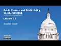 MIT 14 41 Lecture 22 Taxation and Risk Taking Capital Gains Tax Transfer Tax Property Tax