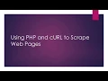 Syntaxxx Using PHP and cURL to Scrape Web Pages