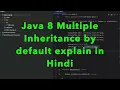 Java 8 Multiple Inheritance by Default method in Interface Interview Question explain in hindi