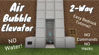How to make an Air Bubble Elevator that Changes Directions - Easy Minecraft Bedrock Tutorial