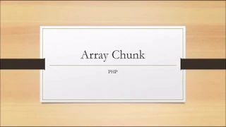 Array chunk Function array - chunk array size preserve
