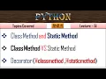 Static Method in Python Example Lecture 51 Static method and class method