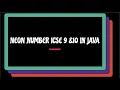 NEON NUMBER IN JAVA ICSE CLASS 9 10
