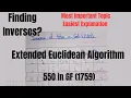 Finding inverses by Extended Euclidean Algorithm Cryptography Easiest explanation ever