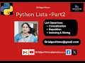 17 Python List - Part-2-Operations