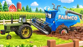 McQueen Tractor to the Rescue! 🚜 FARMCO Stuck in Deep Mud on the Farm