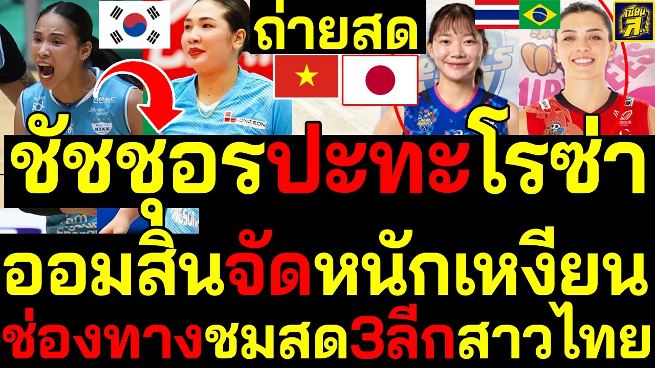 #ด่วน ถ่ายสดชัชชุอรปะทะโรซ่า,ออมสินจัดหนักเวียดนาม ช่องทางชมสด3ลีกสาวไทย