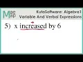 KutaSoftware Algebra 1 - Variable And Verbal Expressions