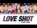 Lagu EXO – 「LOVE SHOT」 [10 Members ver.] (Color Coded Lyrics Han|Rom|Eng)