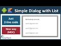 How to create Simple Dialog with List Android Studio Tutorial Kotlin