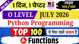Python Programming M3-R5 1 MCQs Top 100 Python MCQs Chap 6 Python Functions MCQs