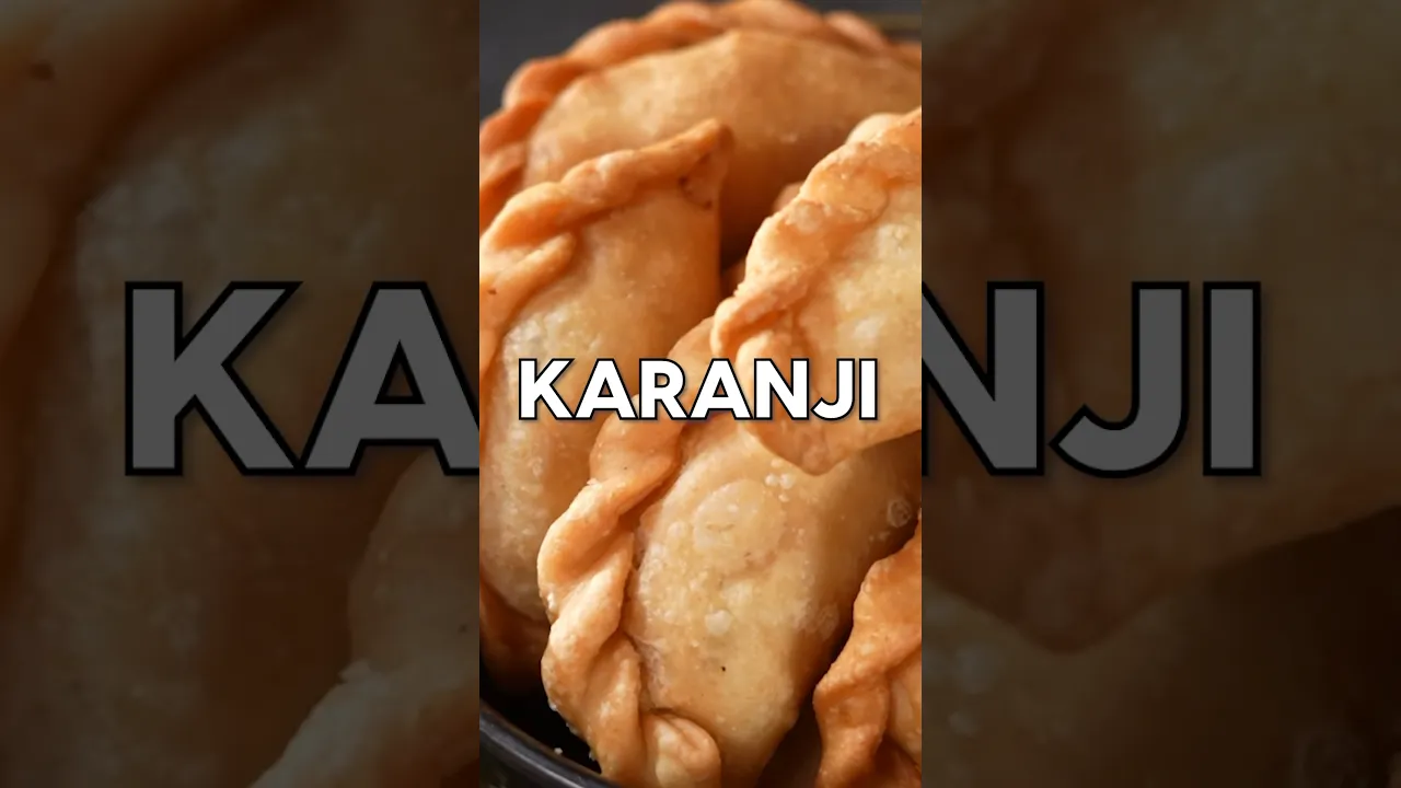 A sweet coconut mixture on the inside & a crisp fried cover on the outside. #karanji #shorts #diwali
