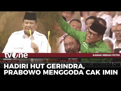 Momen Prabowo Menyapa Cak Imin di HUT Gerindra