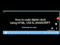 Title How to Create a Digital Clock Using HTML CSS JavaScript Beginner Project Step-by-Step
