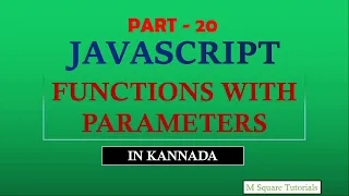 Functions with Parameters JavaScript Tutorial for Beginners in Kannada