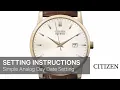 Citizen Watch Setting Instructions Simple Analog Day Date Setting