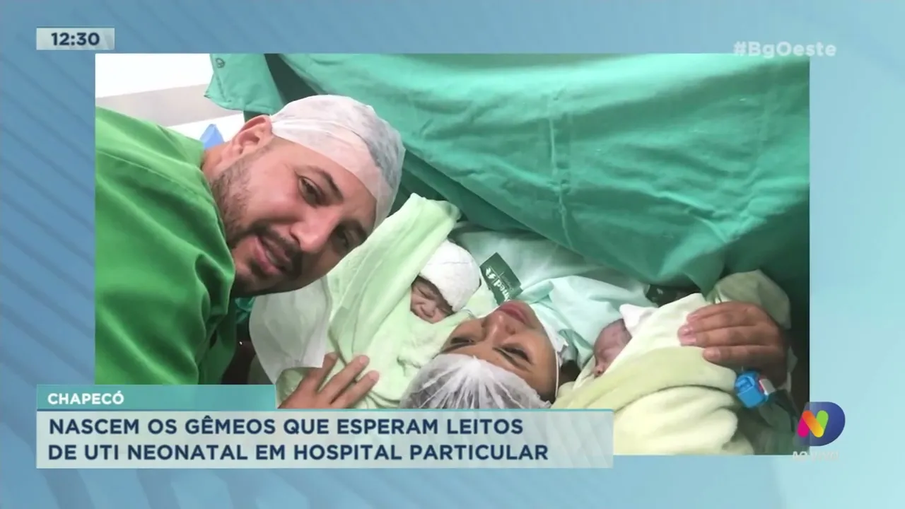 Nascem os gêmeos que esperam leitos de UTI neonatal em hospital particular em Chapecó