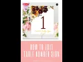 How To Edit WeddingTable Number Signs - Templett