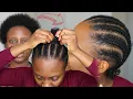 How To Cornrow Your Own Hair Beginners Friendly Short Natural Hair Tutorial