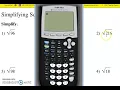 Simplifying square roots with a graphing calculator