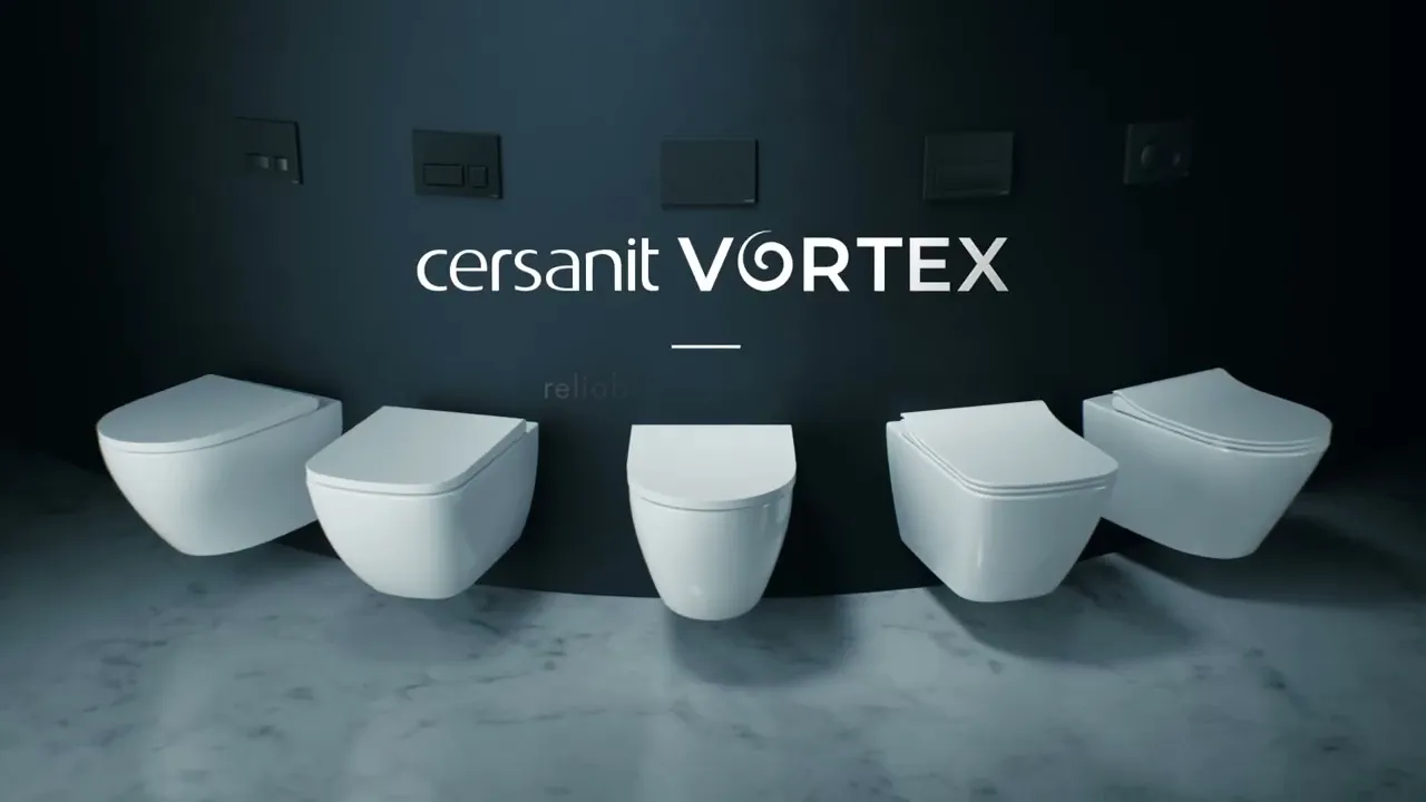 CERSANIT VORTEX COMPACT TOILET WHITE WALL-HUNG RIMLESS SOFT-CLOSE DEEP FLUSH 5901771167679